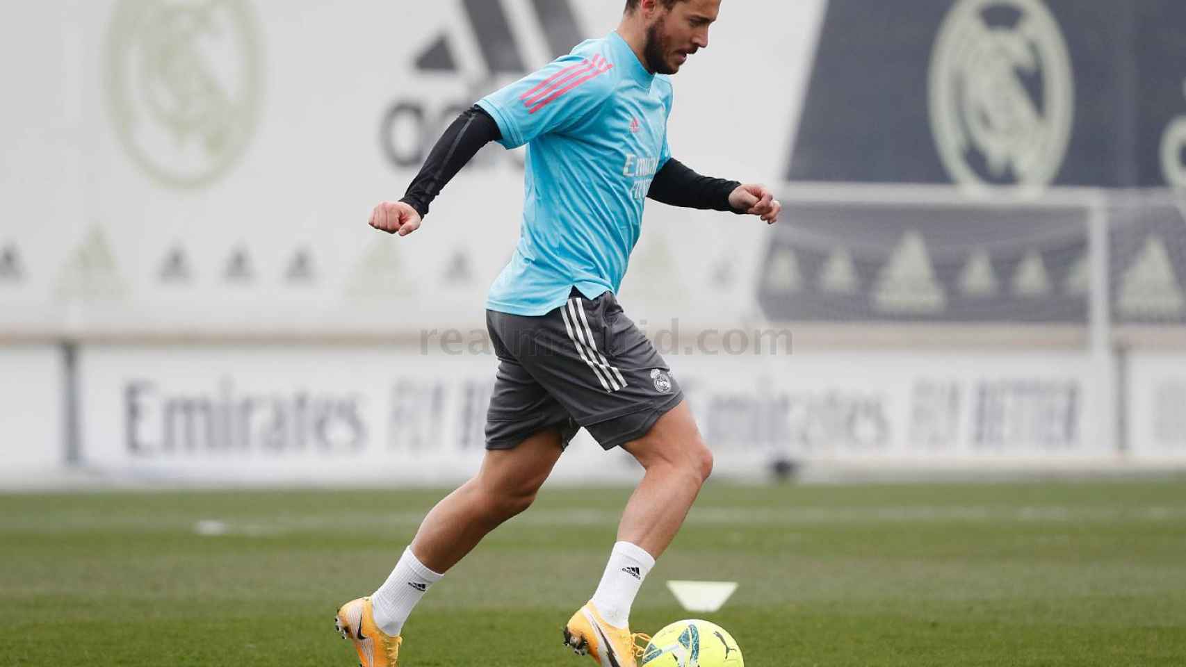 Eden Hazard, durante un entrenamiento del Real Madrid