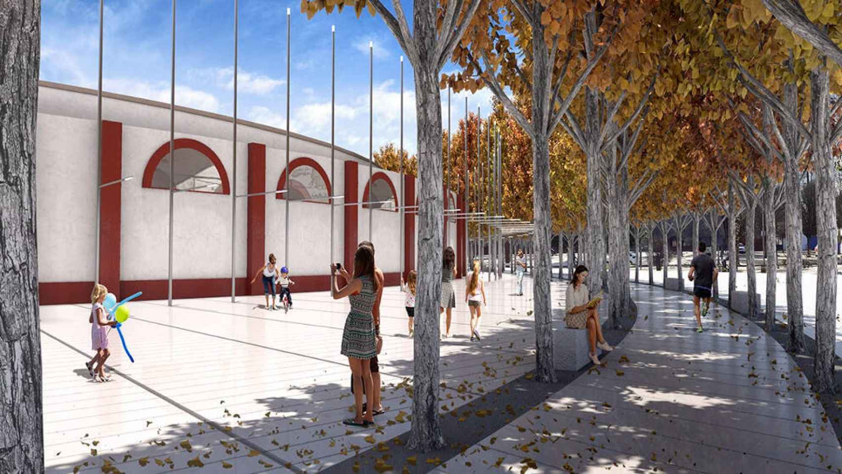 Recreación del proyecto de remodelación del entorno de la Plaza de Toros de Alcázar