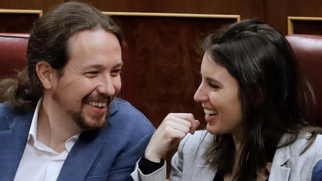 Pablo Iglesias e Irene Montero, en el Congreso de los Diputados.