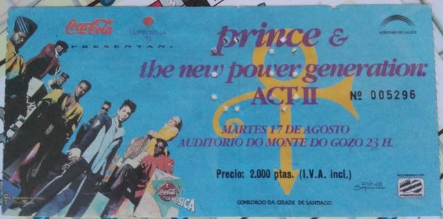 Entrada del concierto de Prince en el Monte do Gozo en 1993.