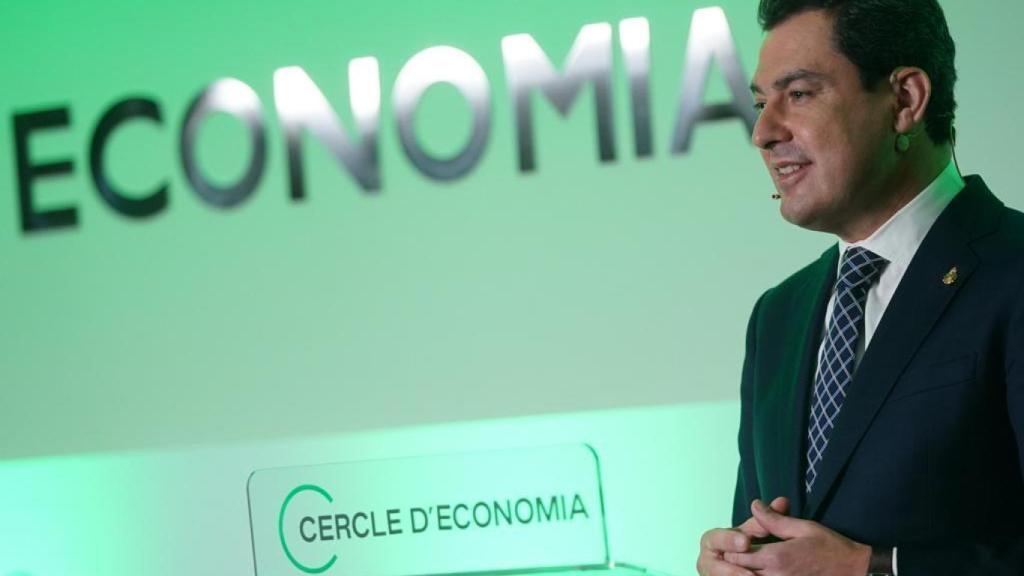 El presidente andaluz, Juanma Moreno, en el Cercle d'economía en Barcelona