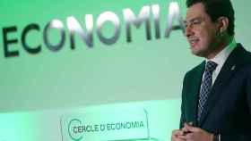 El presidente andaluz, Juanma Moreno, en el Cercle d'economía en Barcelona