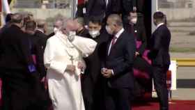 El papa Francisco a su llegada a Irak.