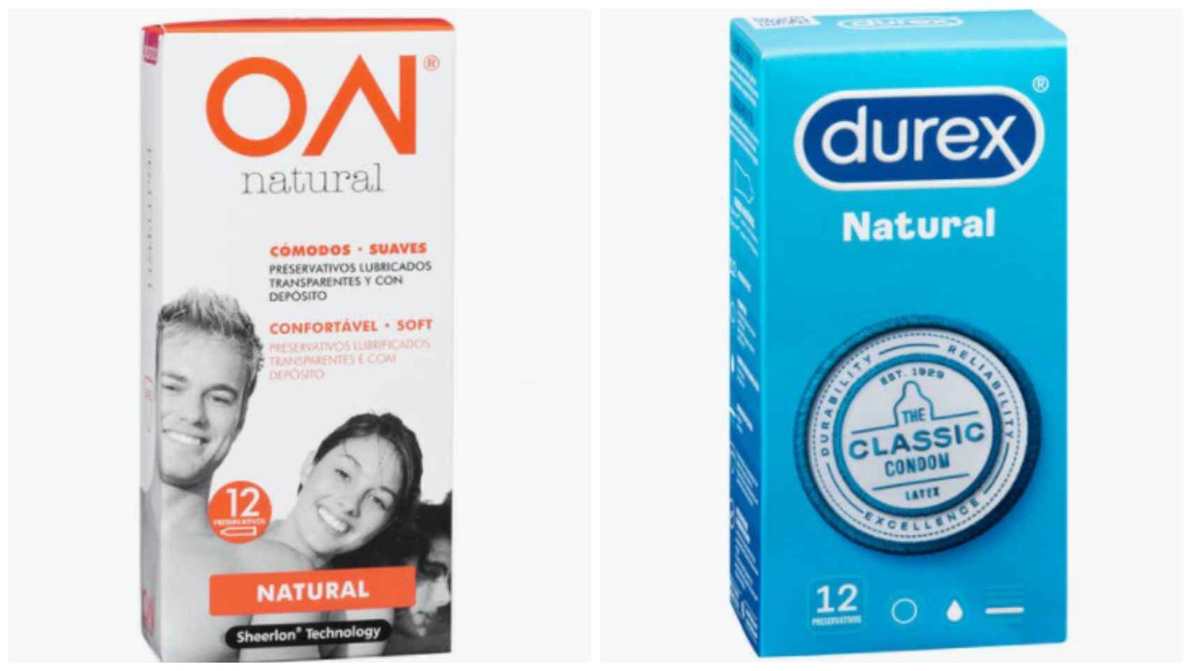 La caja de preservativos clásicos de Durex cuesta más del doble que su homóloga de la marca ON.