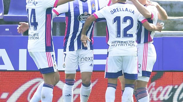 El Valladolid celebra un gol contra el Getafe