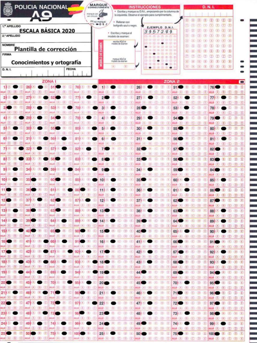 El test corregido.