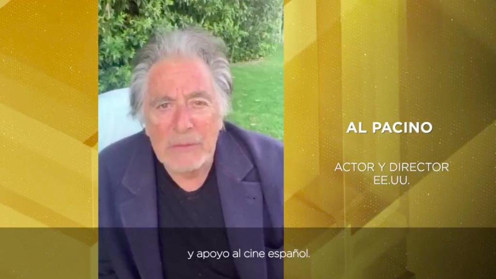 Al Pacino, en el vídeo para la gala de los Goya.