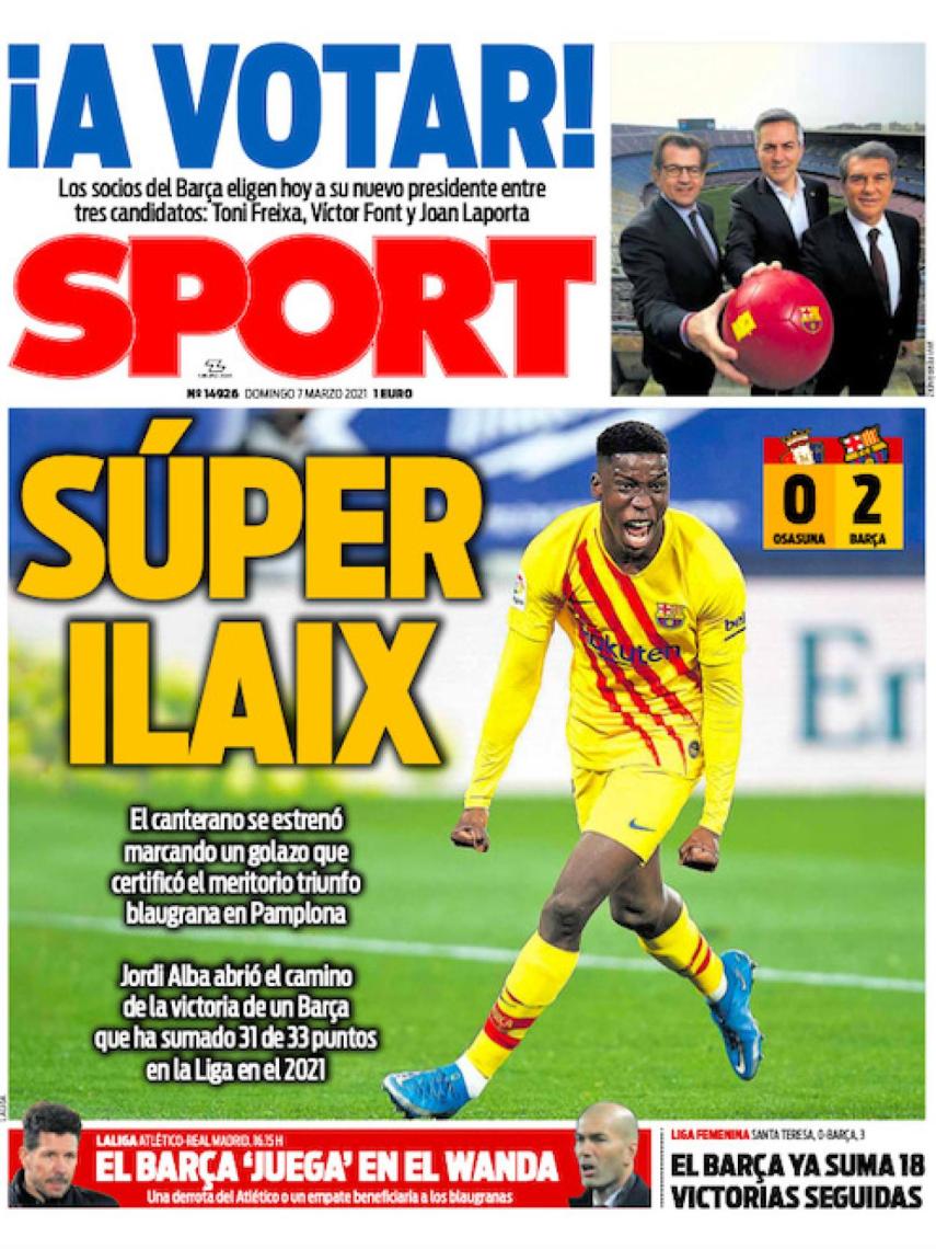 La porta del diario SPORT (07/03/2021)