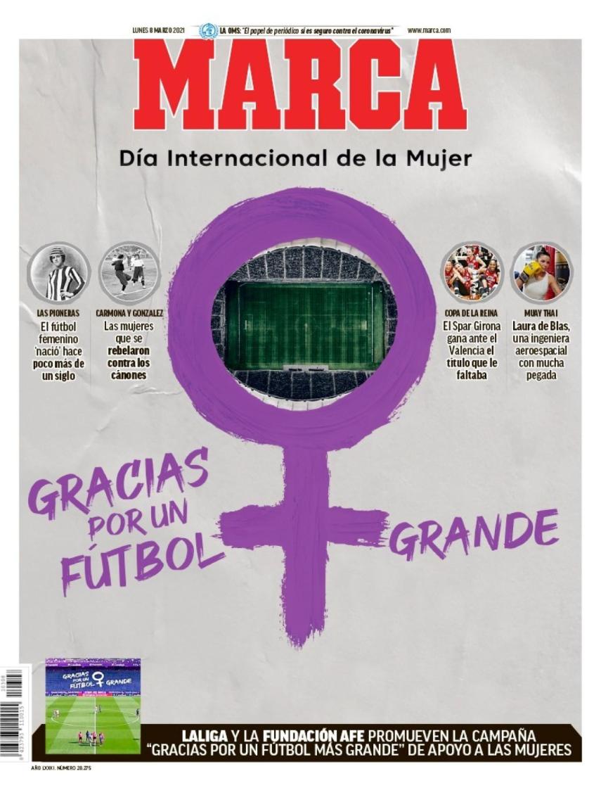 La portada del diario MARCA del 8M