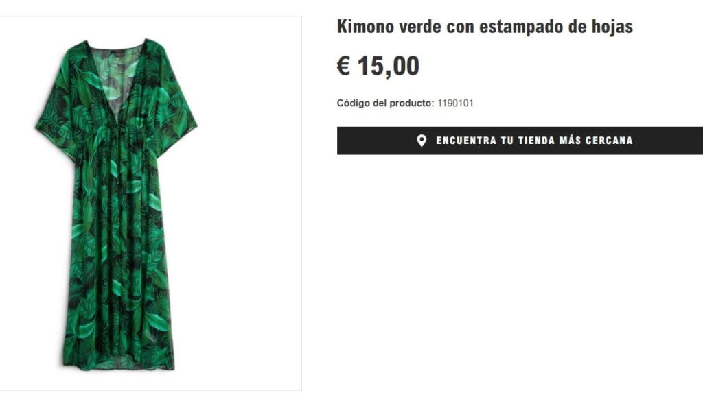 Kimono de Primark con estampado 'jungle dress'.