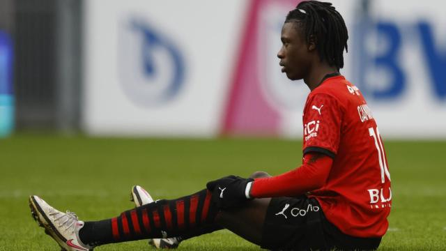 Eduardo Camavinga, en un partido del Rennes en la temporada 2020/2021