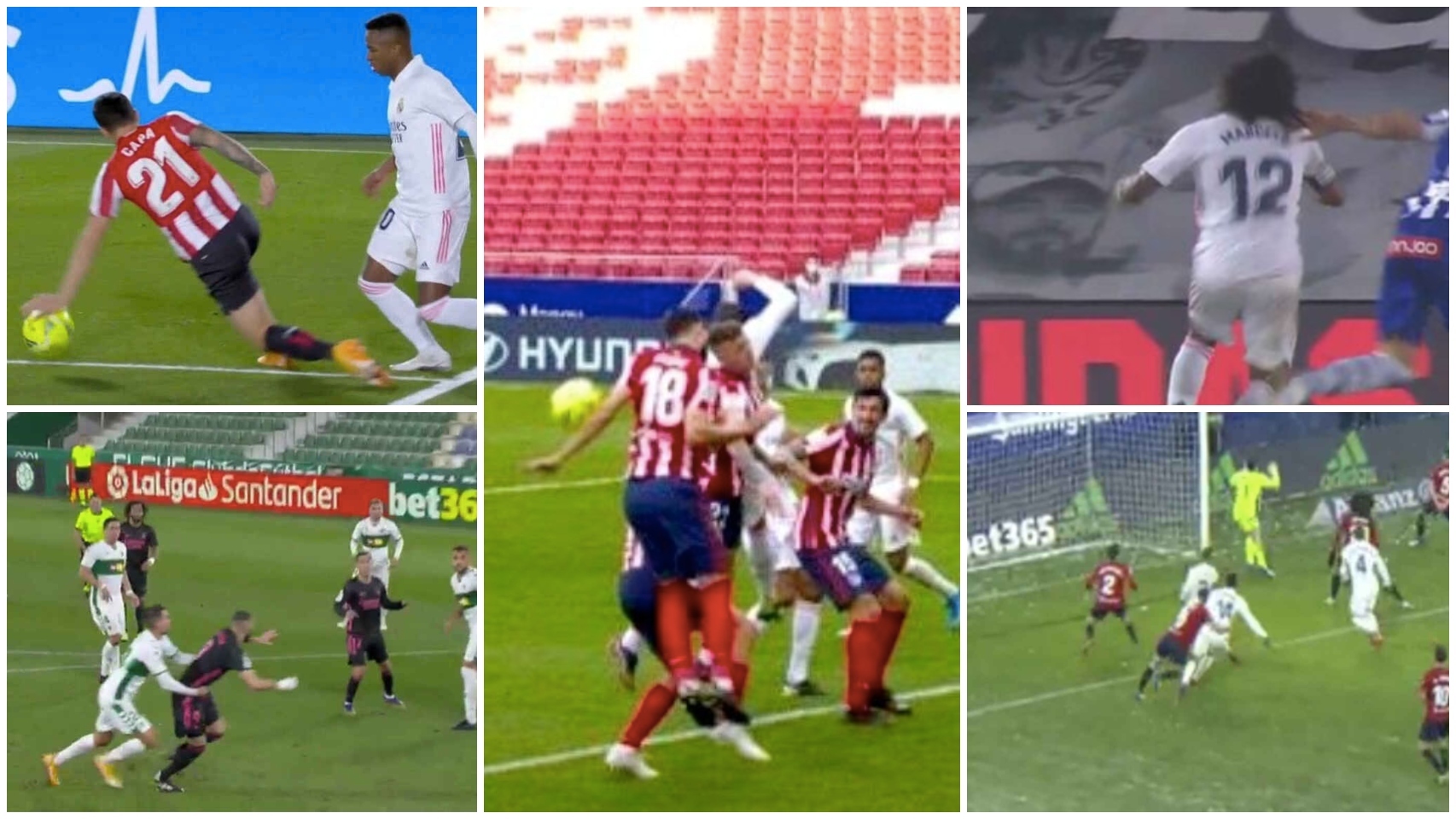 Collage de los penaltis 'robados' al Real Madrid