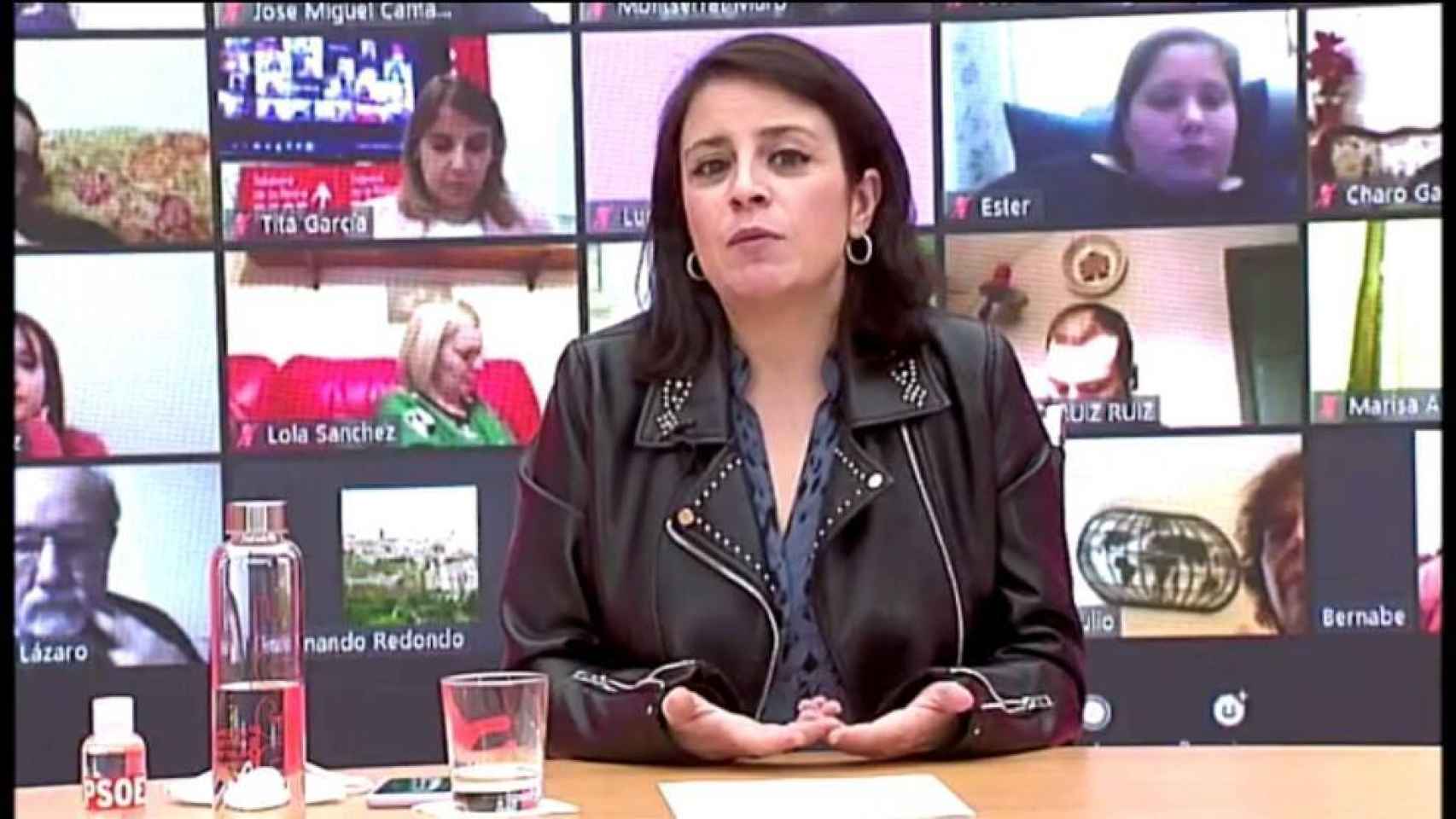 Adriana Lastra en el acto telemático celebrado por el PSOE de Toledo por el 8-M