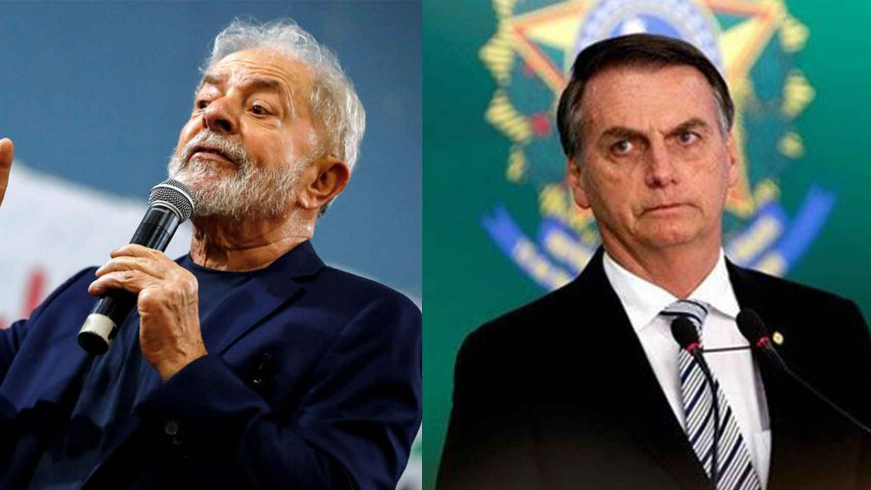 Lula da Silva y Jair Bolsonaro en un montaje.