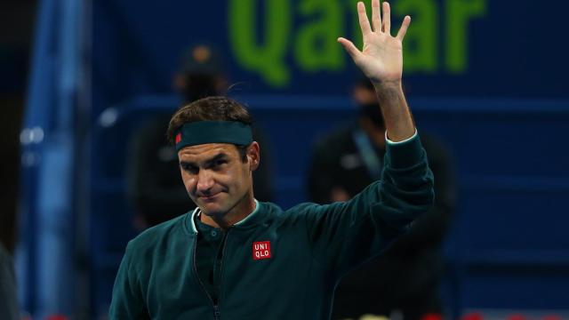 Roger Federer, durante el torneo de Doha de 2021