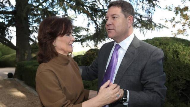 Carmen Calvo y Emiliano García-Page durante el foro Enclave Mujeres. Foto: Óscar Huertas