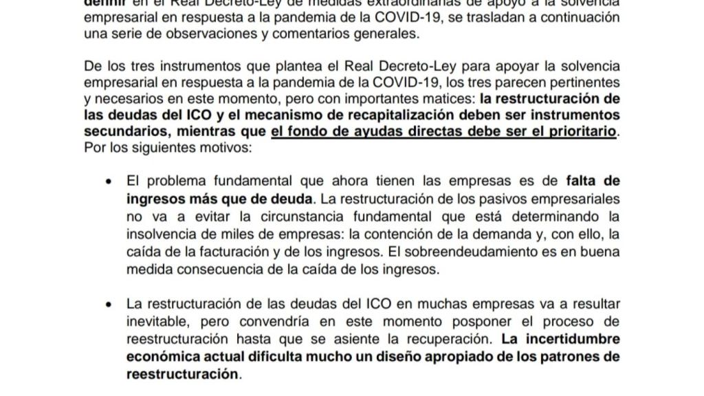 Propuesta de Unidas Podemos para las ayudas directas a empresas.