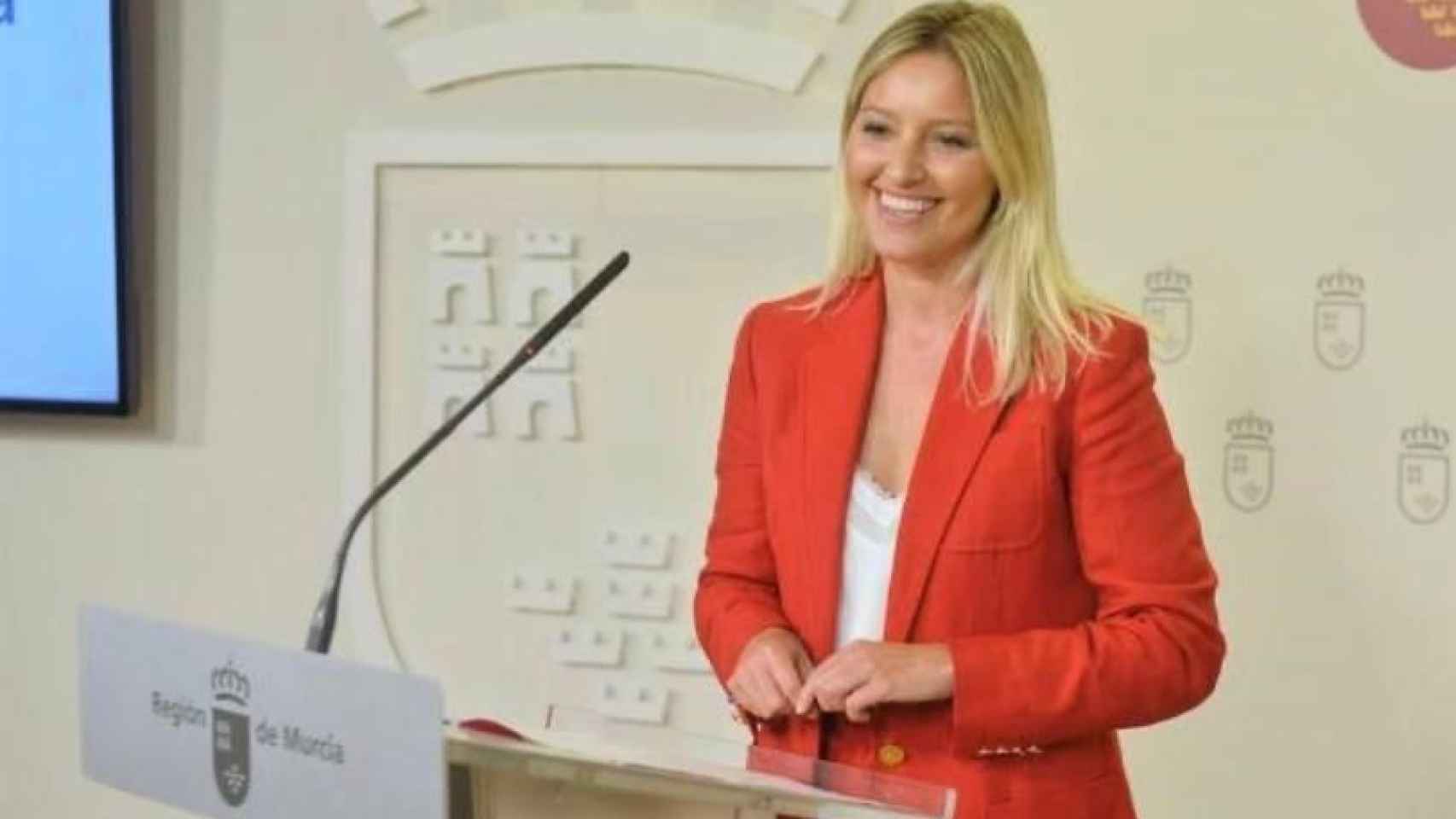 Ana Martínez Vidal en una comparecencia como portavoz del Consejo de Gobierno de Murcia.