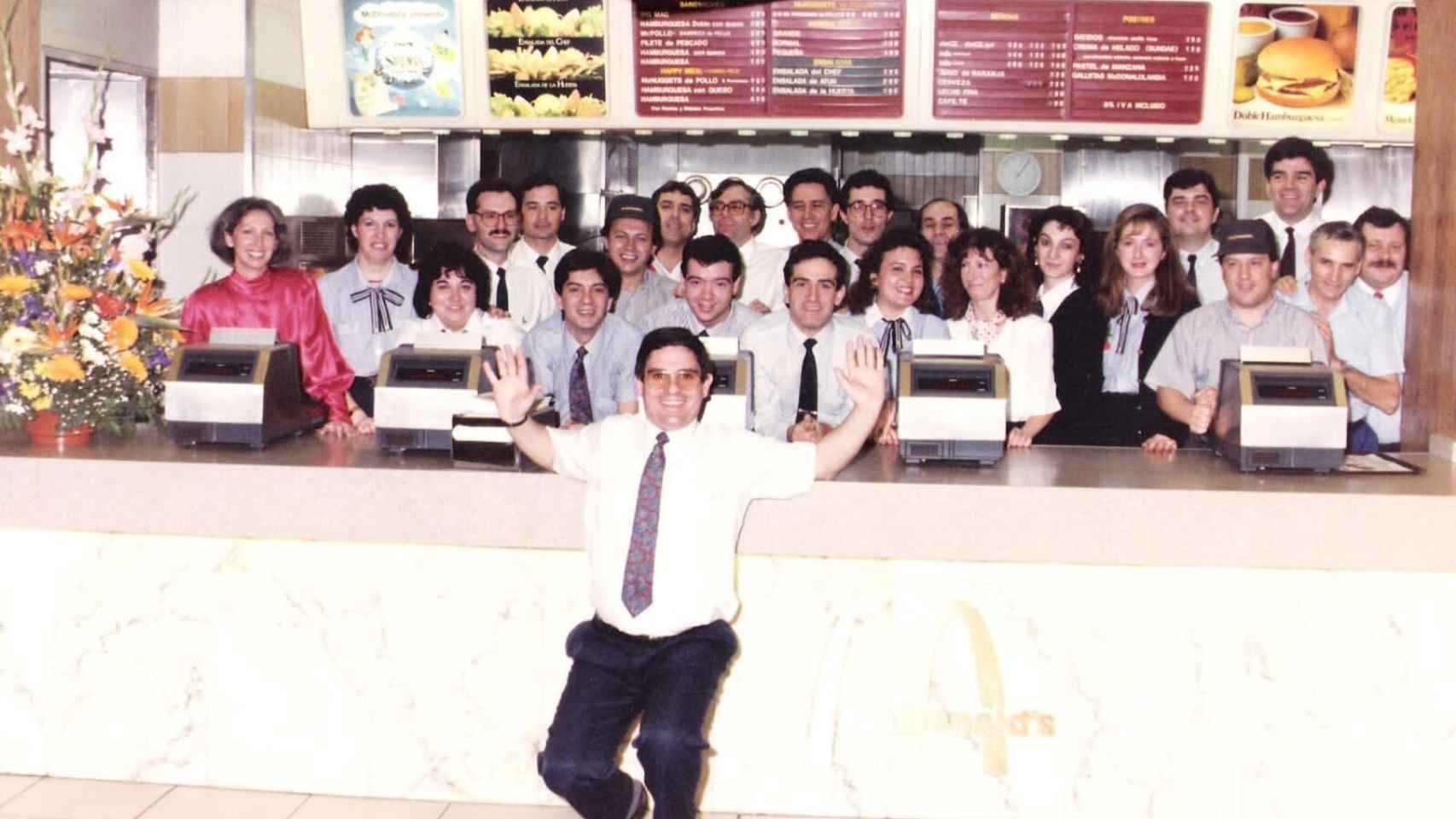 Los primeros trabajadores de McDonald's en España en una imagen de archivo.