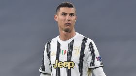 Cristiano Ronaldo, con gesto de sorpresa  en un partido con la Juventus.