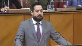 Fran Carrillo este miércoles en el Parlamento de Andalucía