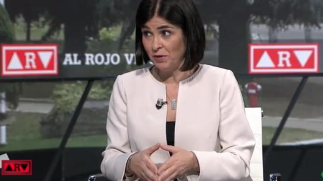 La ministra de Sanidad, Carolina Darias, este jueves en La Sexta.