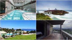 El Balneario Compostela, el Faro Illa Pancha, el Augusta Eco Wellness Resort y la Casa dos Ulloa.
