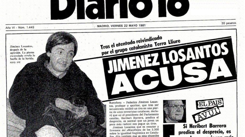 Portada de Diario 16 con Jiménez Losantos convaleciente de su atentado.