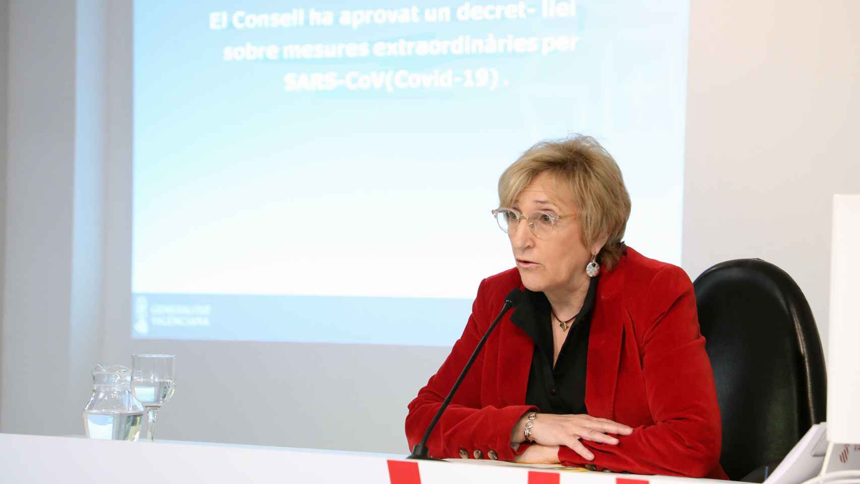 La consellera de Sanidad, Ana Barceló, en su comparecencia de ayer.
