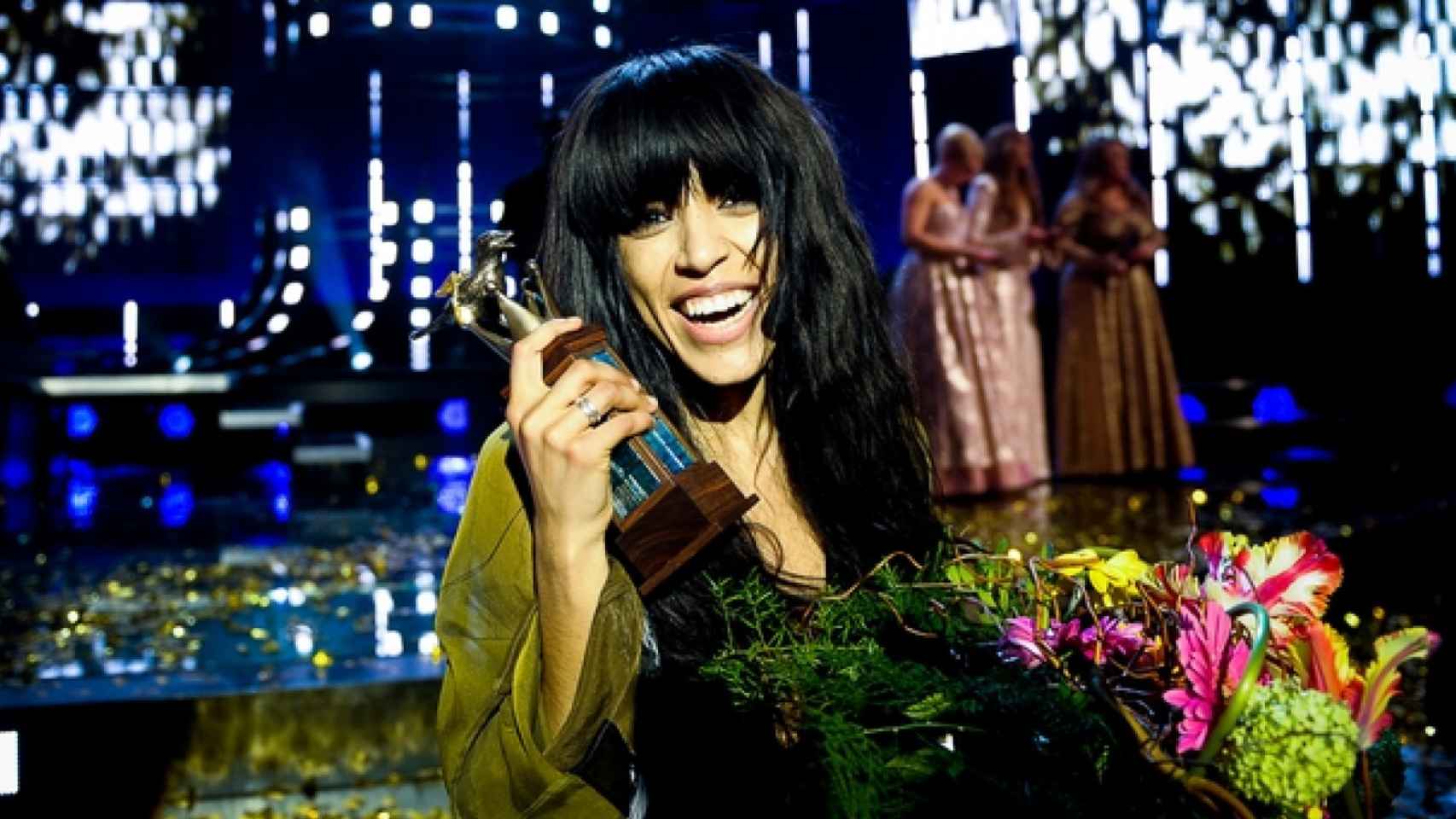 Loreen tras proclamarse ganadora del Melodifestivalen 2012.