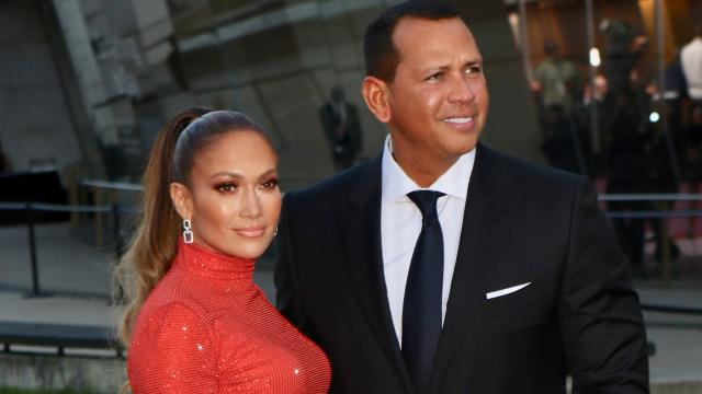 La cantante Jennifer Lopez y el exjugador de béisbol Alex Rodriguez.