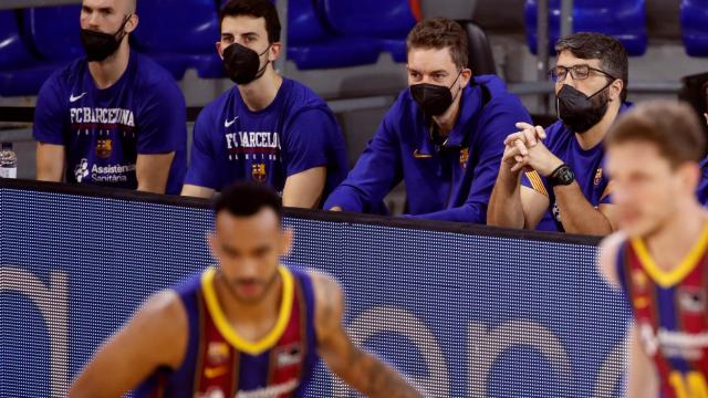 Pau Gasol sigue el partido del Barça ante Casademont Zaragoza