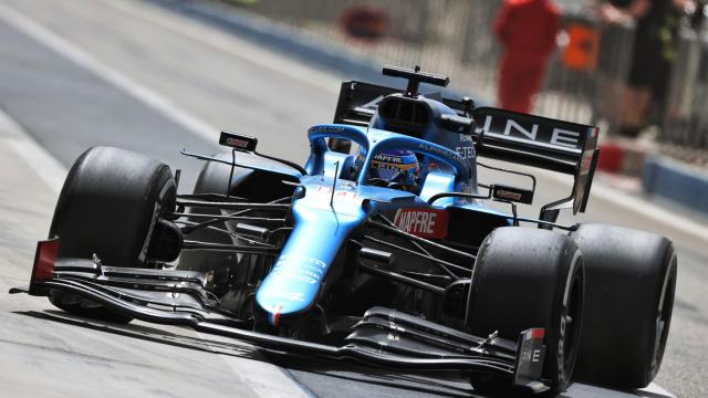 Fernando Alonso, durante los test de pretemporada en Barein