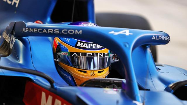 Fernando Alonso, durante los test de pretemporada en Barein