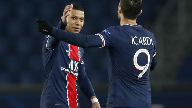 Kylian Mbappé y Mauro Icardi, en un partido del PSG