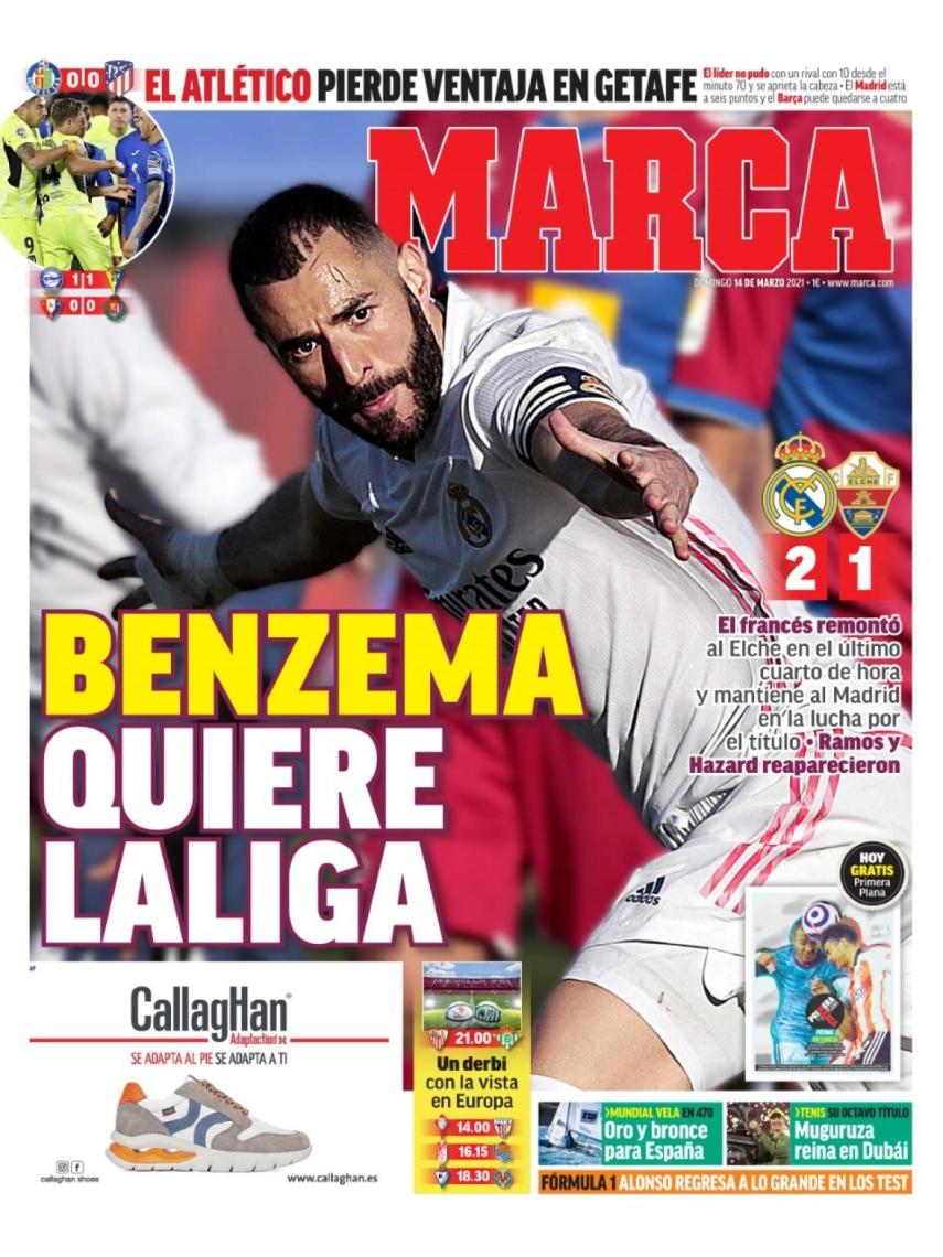 La portada del diario MARCA (14/03/2021)