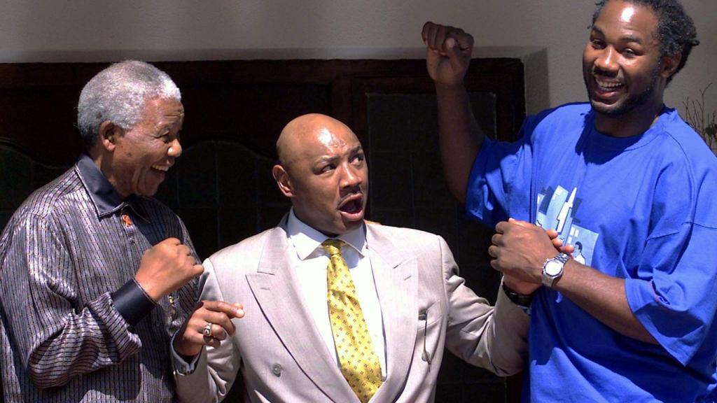 Nelson Mandela, Marvin Hagler y Lennox Lewis