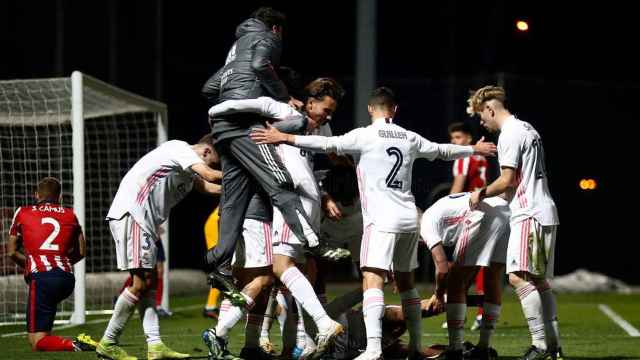 El Castilla celebra su victoria frente al Atleti B