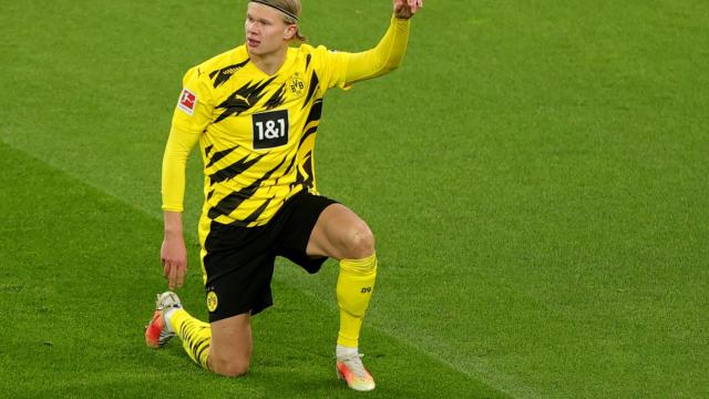 Erling Haaland, durante un partido con el Borussia Dortmund