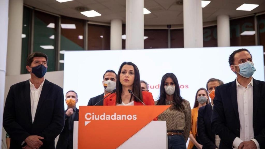 La líder de Cs, Inés Arrimadas, este lunes.