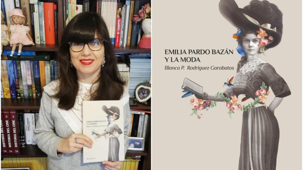 Autora y portada del libro ‘Emilia Pardo Bazán y la moda’