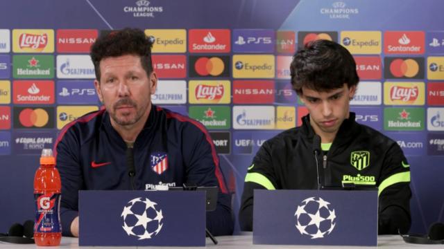 Diego 'Cholo' Simeone y Joao Félix, en rueda de prensa