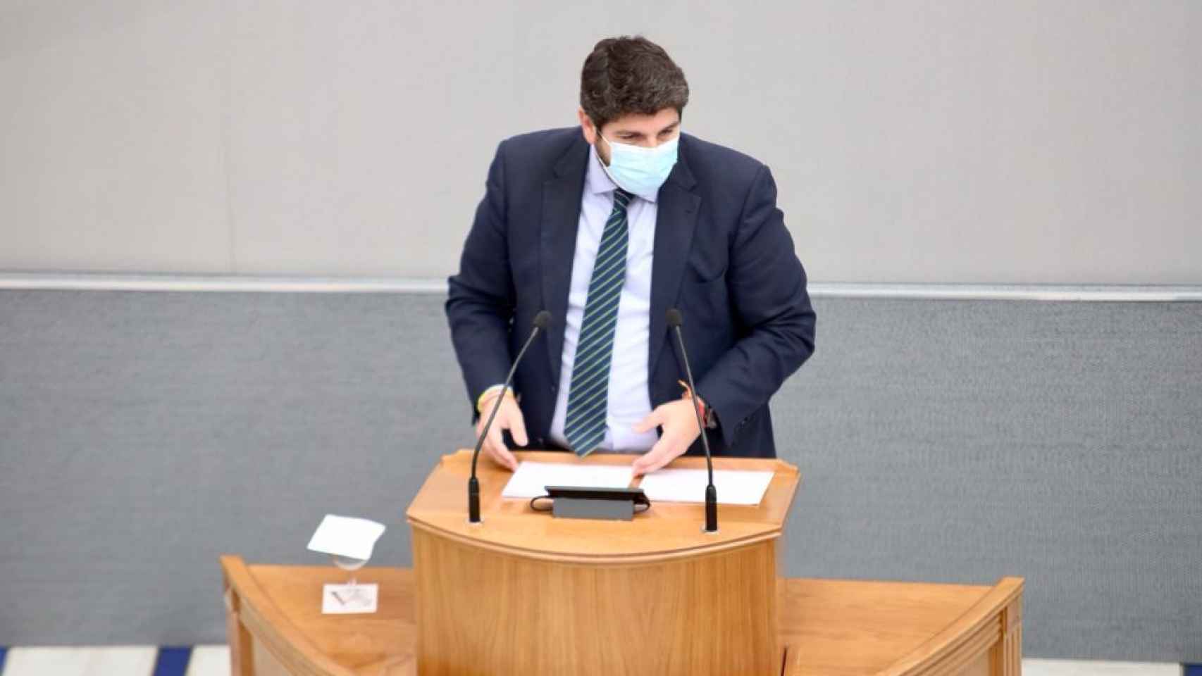 López Miras, en su turno de réplica en la Asamblea Regional durante la moción.