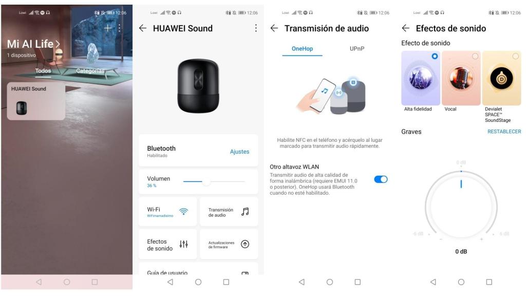 Aplicación para gestionar el Huawei Sound