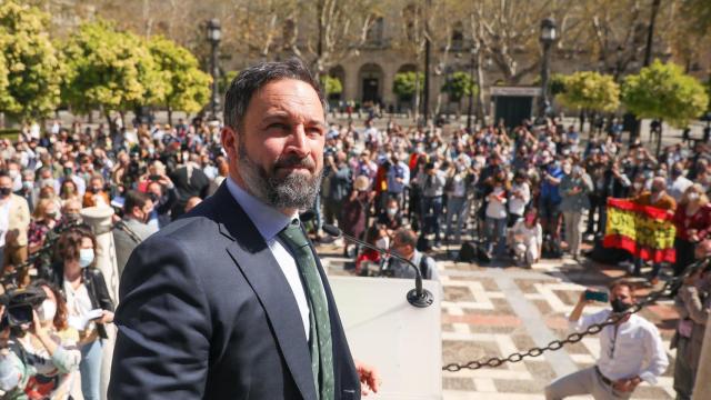 El líder de Vox, Santiago Abascal, en un acto en Sevilla.