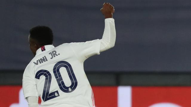 Vinicius celebra un gol en la Champions League