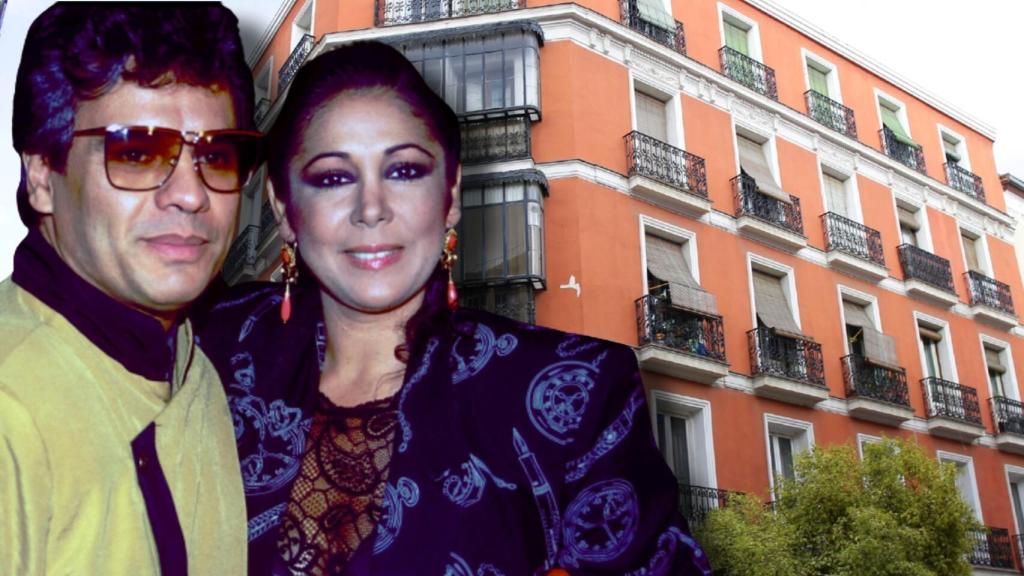 Isabel Pantoja y Juan Gabriel con el piso de Augusto Figueroa en un montaje de Jaleos.