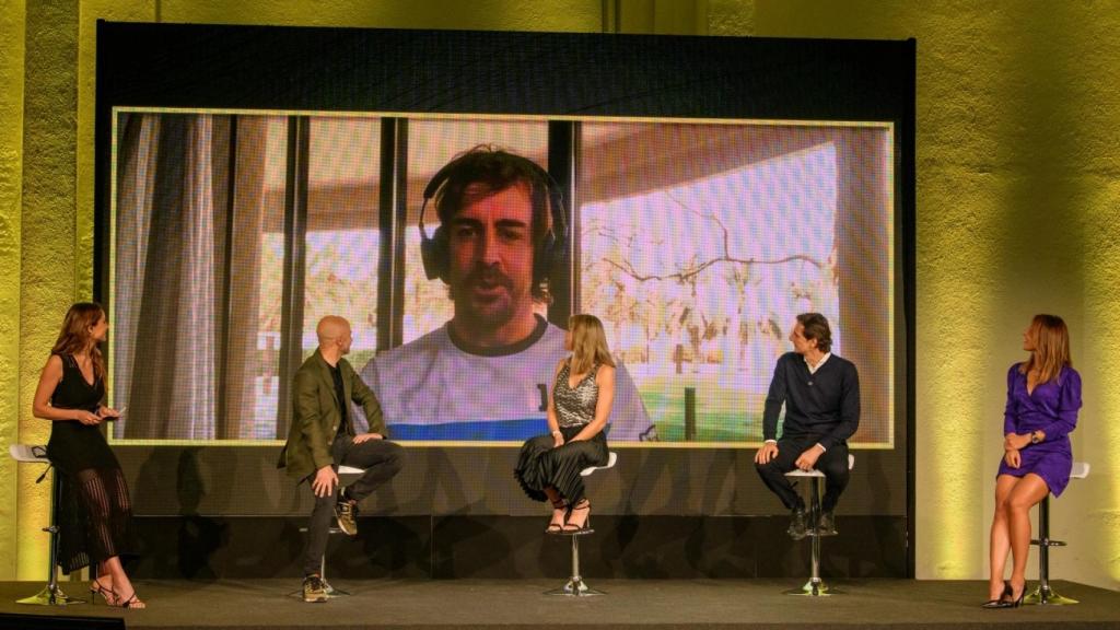 Fernando Alonso, durante la presentación de DAZN