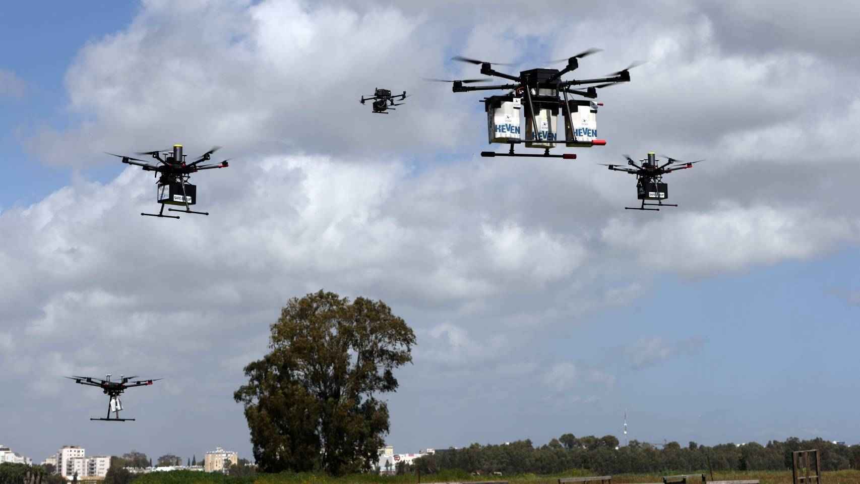 Drones de reparto en Hadera (Israel)
