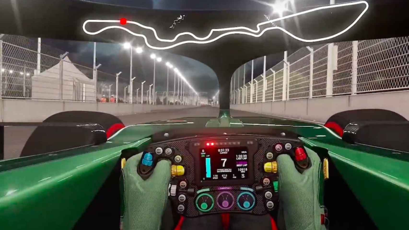 Imagen del simulador del nuevo circuito de Jeddah